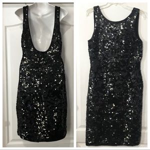 Cathy Hardwick Full Length Wool Sequin Tank dress
